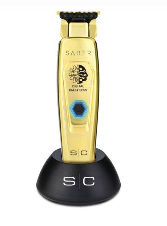 StyleCraft PRO Saber Metal Cordless Trimmer w/ Brushless Motor Gold SC405G