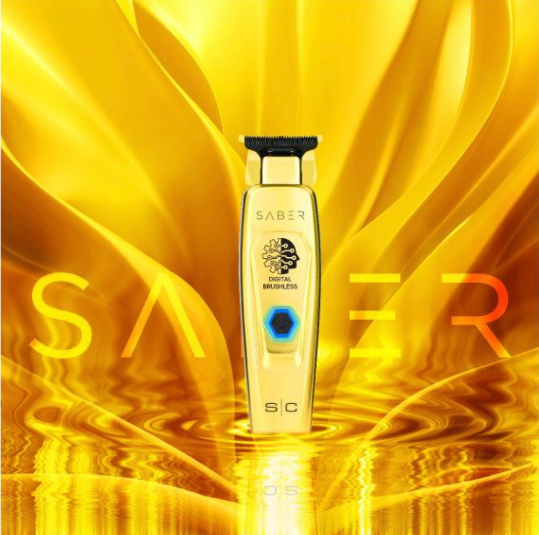 StyleCraft PRO Saber Metal Cordless Trimmer w/ Brushless Motor Gold SC405G