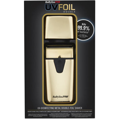 BaByliss Pro UVFOIL UV-Disinfecting Metal Double Foil Shaver - Gold (FXLFS2G)
