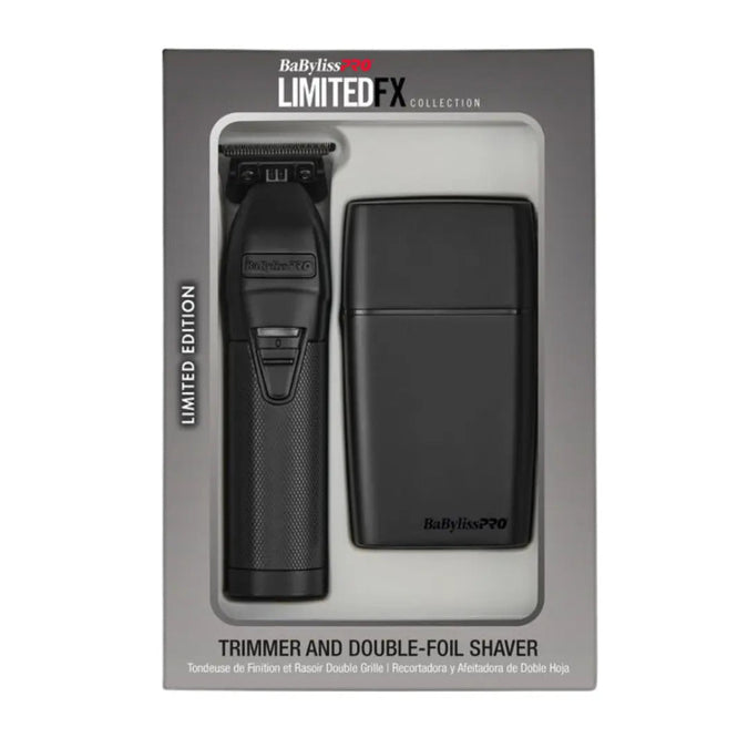 Babyliss Pro LimitedFX Matte Black Trimmer & Double-Foil Shaver Prepack (FXDUOFS2TMB)